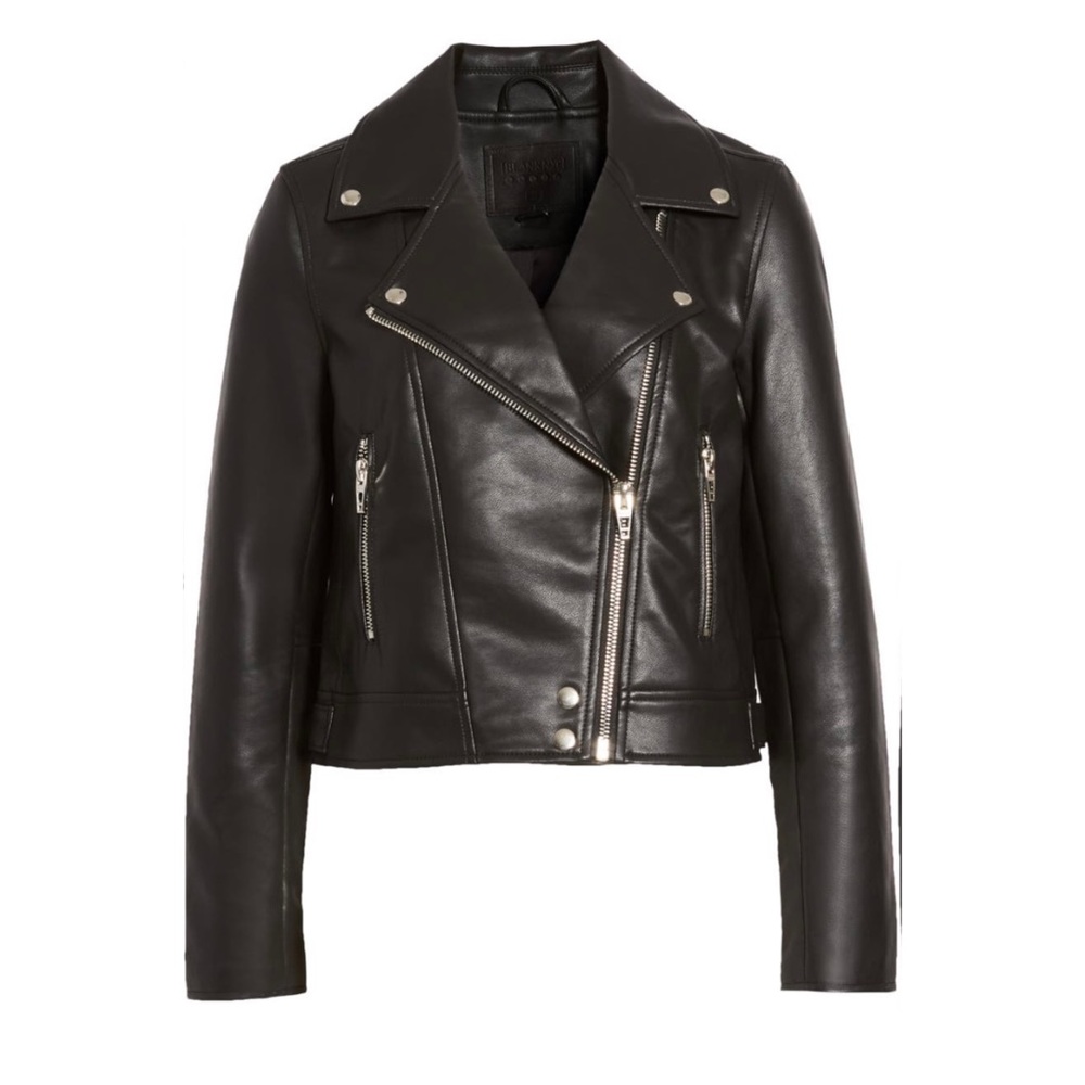BLANKNYC Good Vibes Faux Leather Moto Jacket